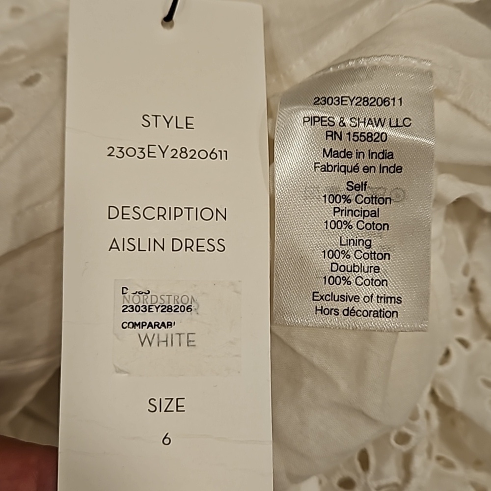 💕VERONICA BEARD💕 Aislin Broderie Anglaise Eyelet Cotton Maxi Dress White 6 NWT - Picture 16 of 16
